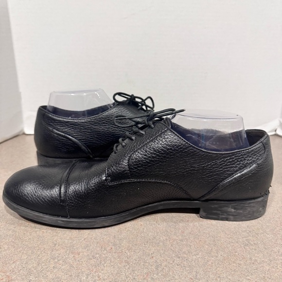 Ermenegildo Zegna Black Siena Flex Captoe Deerskin Derby Size 9 Dress Shoe Italy main image 5